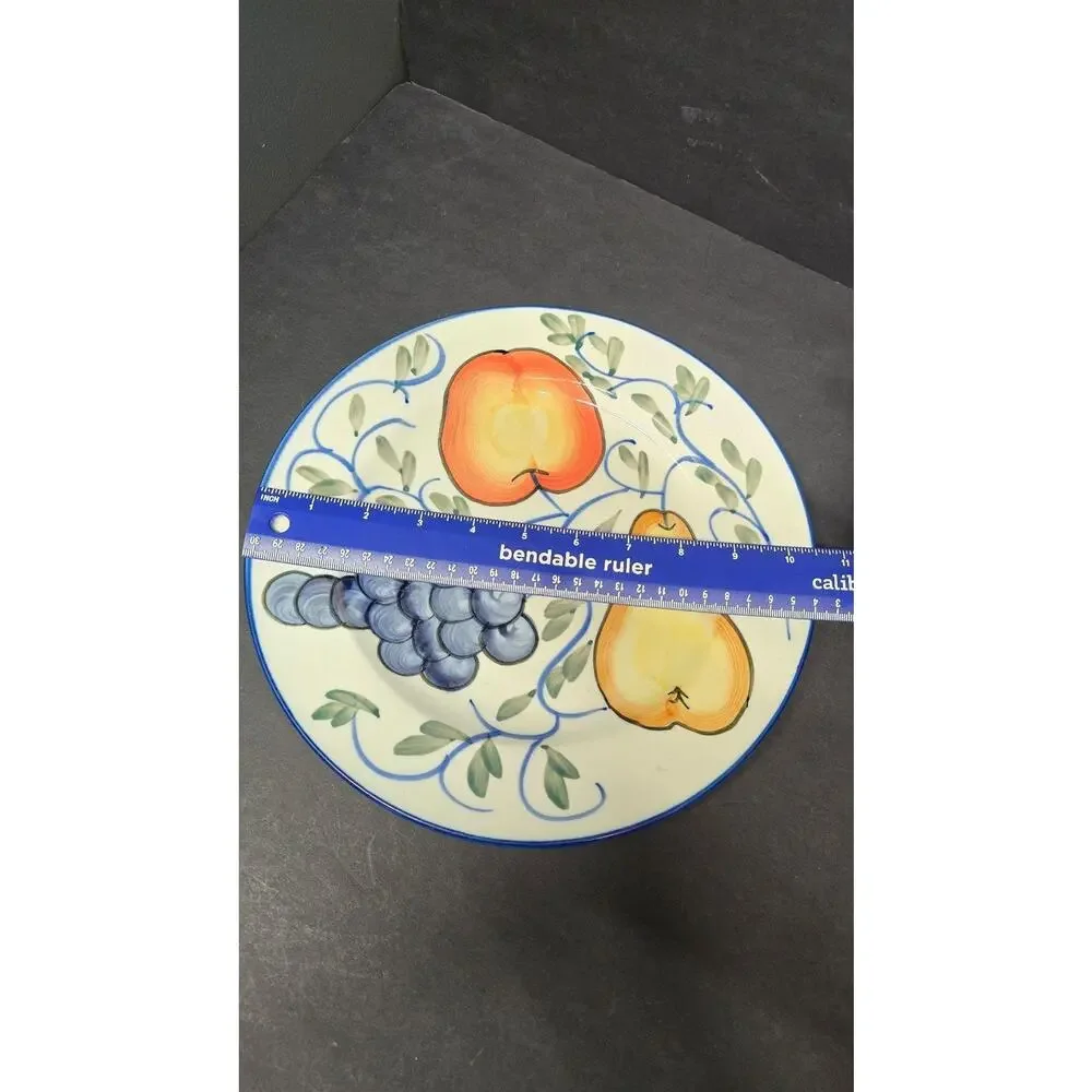 TableTops Unlimited Frutteto Dinner Plate Fruit Hand Painted Country Tableware